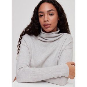 Aritzia Wilfred Cyprie Heather Light Grey Merino Sweater